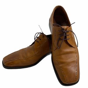 Cubavera Men's Cognac Lace Up Leather Shoes